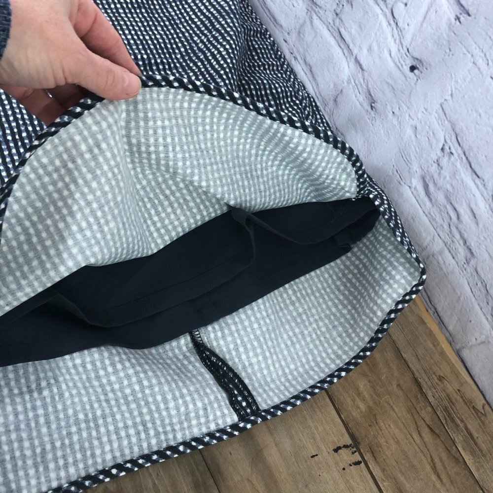 LOFT black/white/blue check skirt - Picture 5 of 9